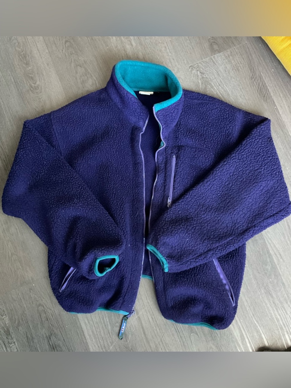 Vintage L.L. Bean Purple Fleece Jacket with Teal Trim